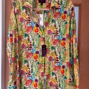 Liberty of London /J Crew Colorful Floral Blouse